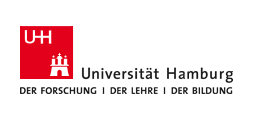 Das Logo der Universität Hamburg mit dem Slogan "Der Forschung, der Lehre, der Bildung"